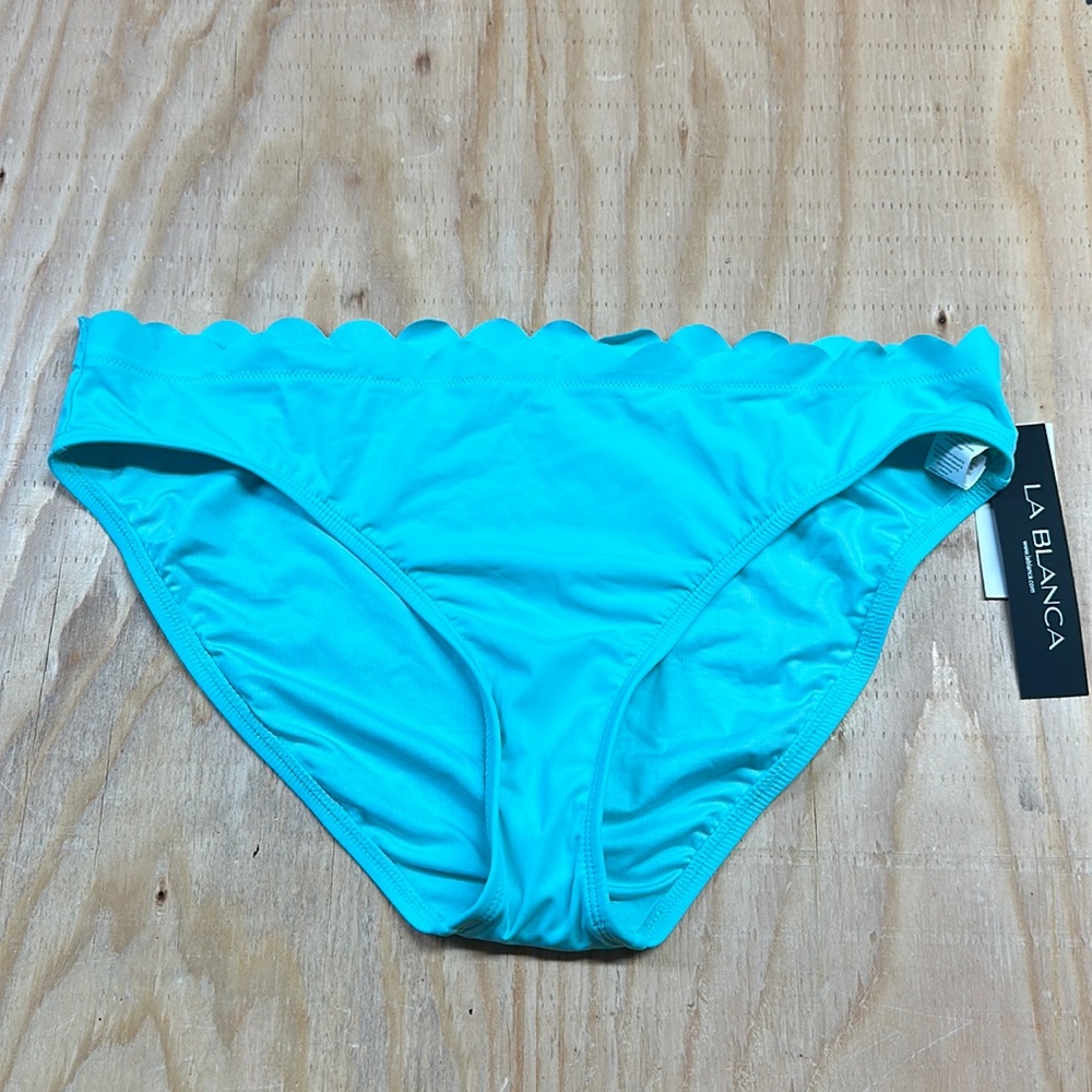 La Blanca Mint Bikini Bottom, Size 14